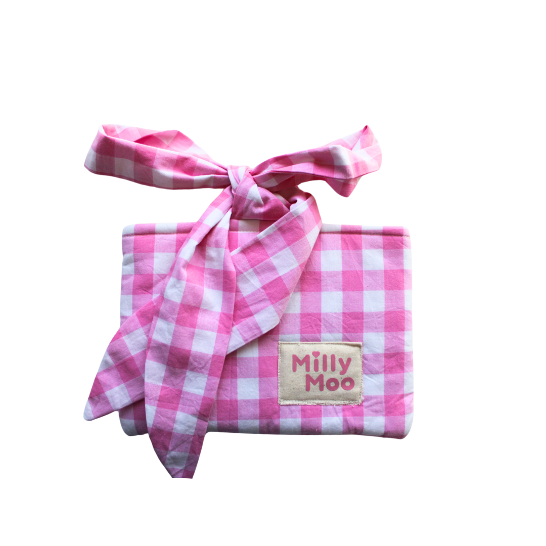 Pink Gingham Kindle Tech Bag