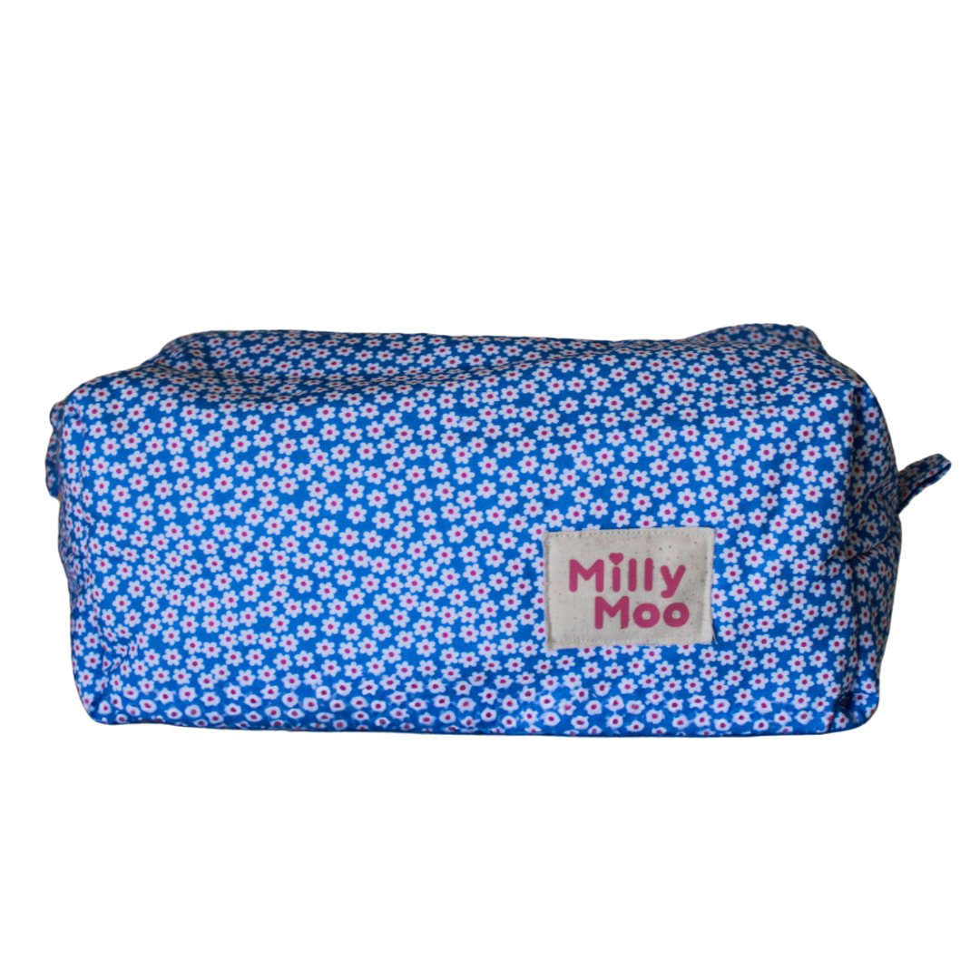 Navy Floral Beauty Bag