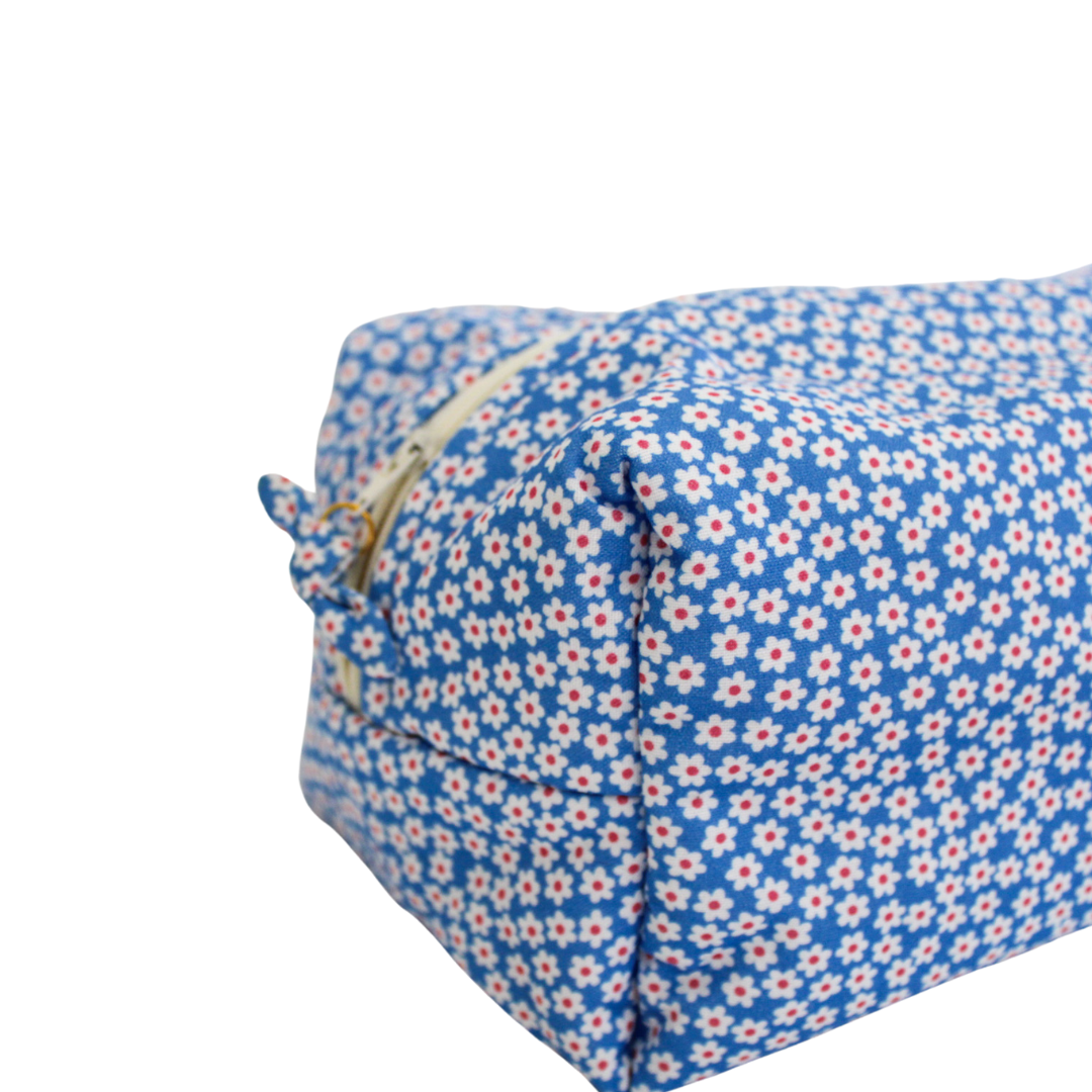 Navy Floral Beauty Bag