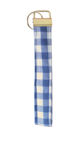 Blue Gingham Keychain Wristlet