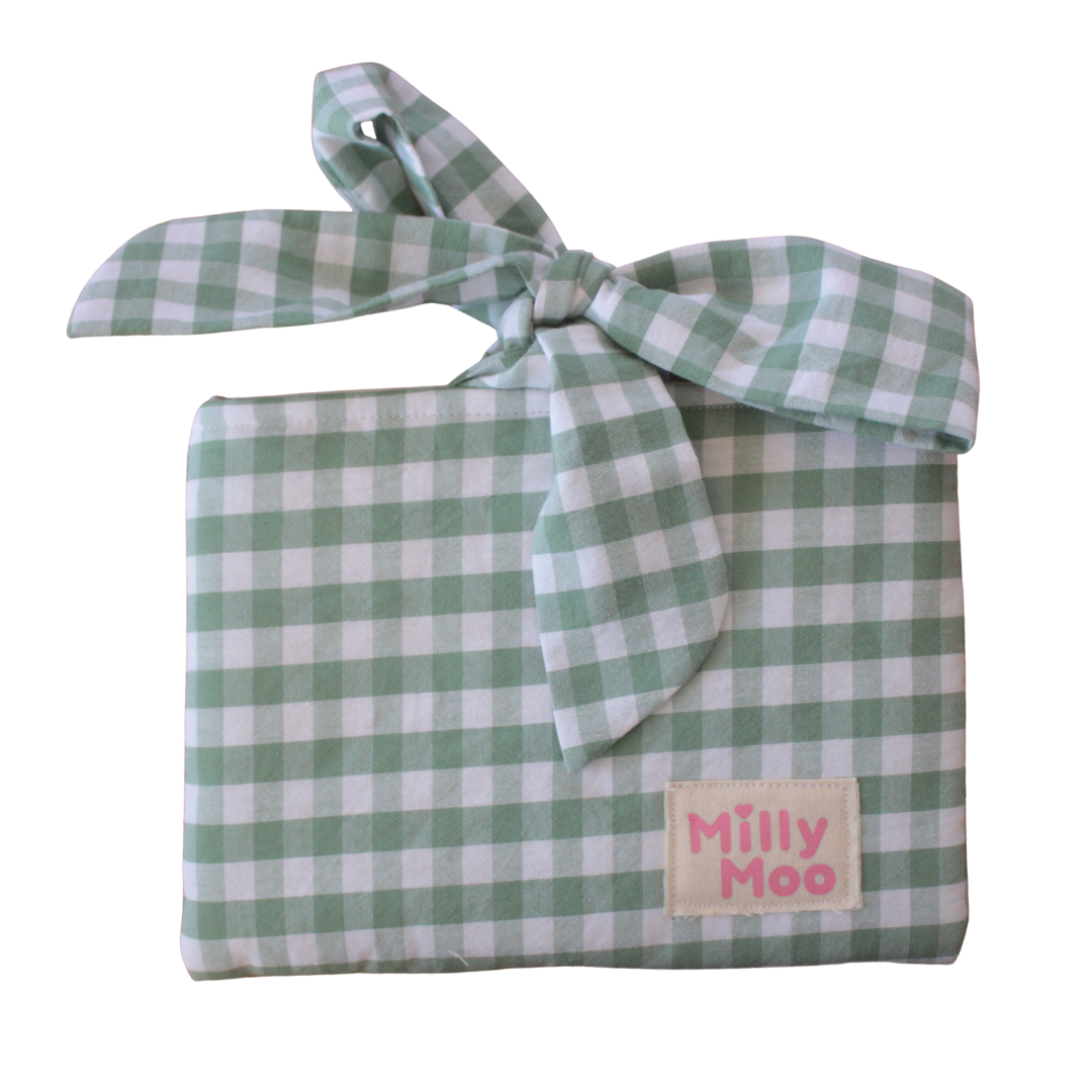 Green Gingham Kindle Tech Bag