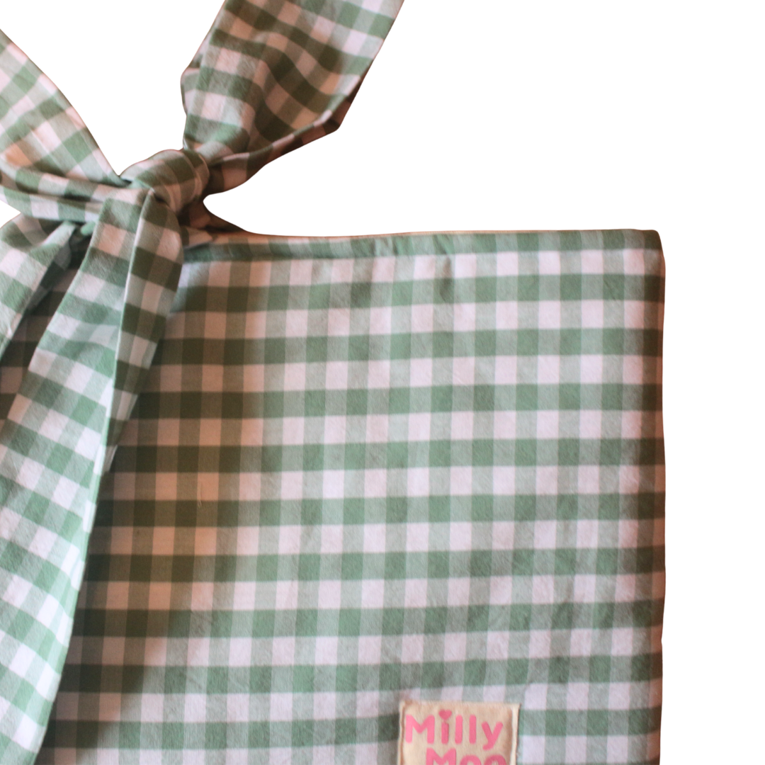 Green Gingham Laptop Tech Bag