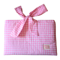 Pink Gingham Laptop Tech Bag