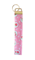 Strawberries and Cream Keychain Wristlet