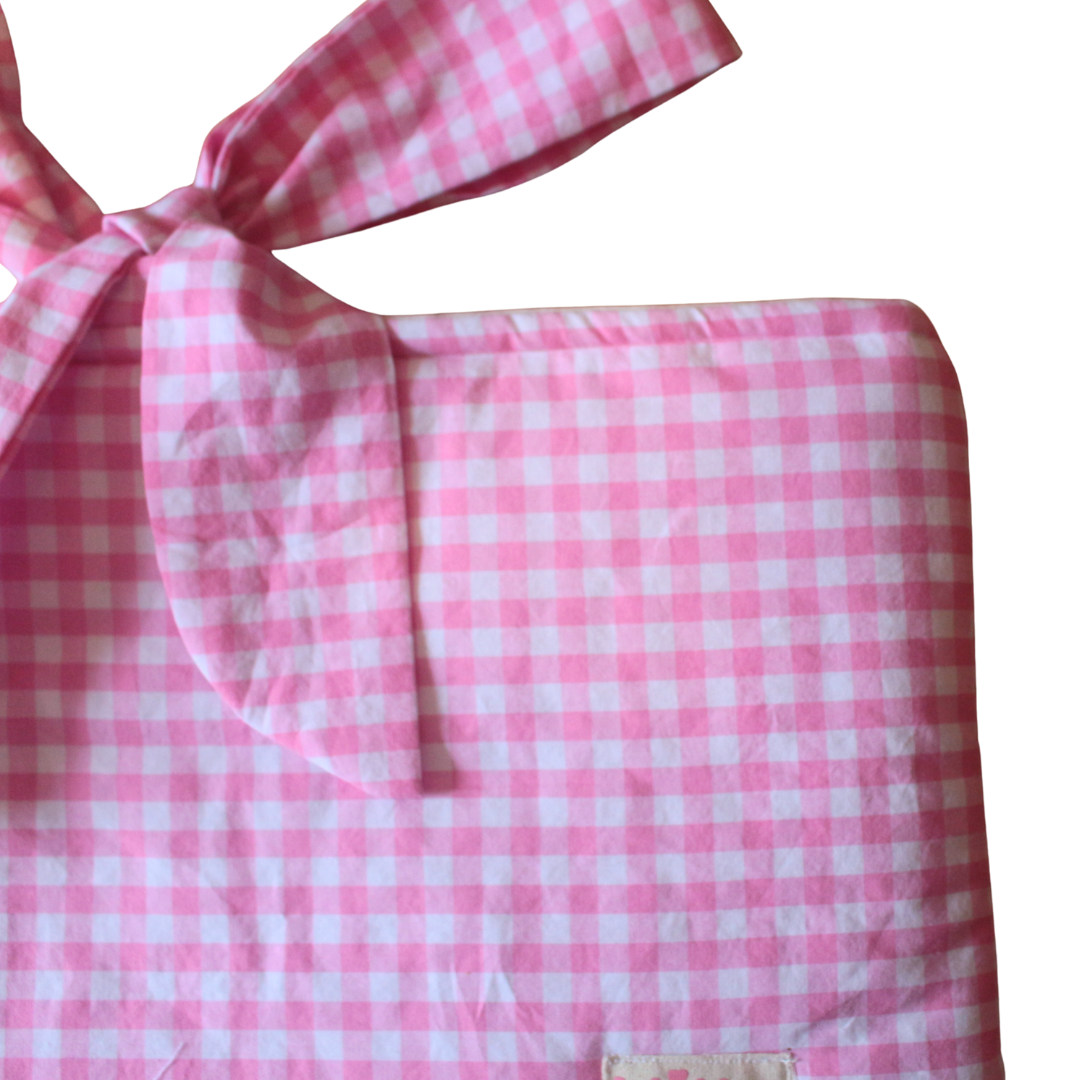 Pink Gingham Laptop Tech Bag