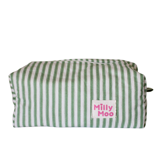 Green Stripe Delight Beauty Bag