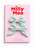 Green Stripes Mini Bow Set