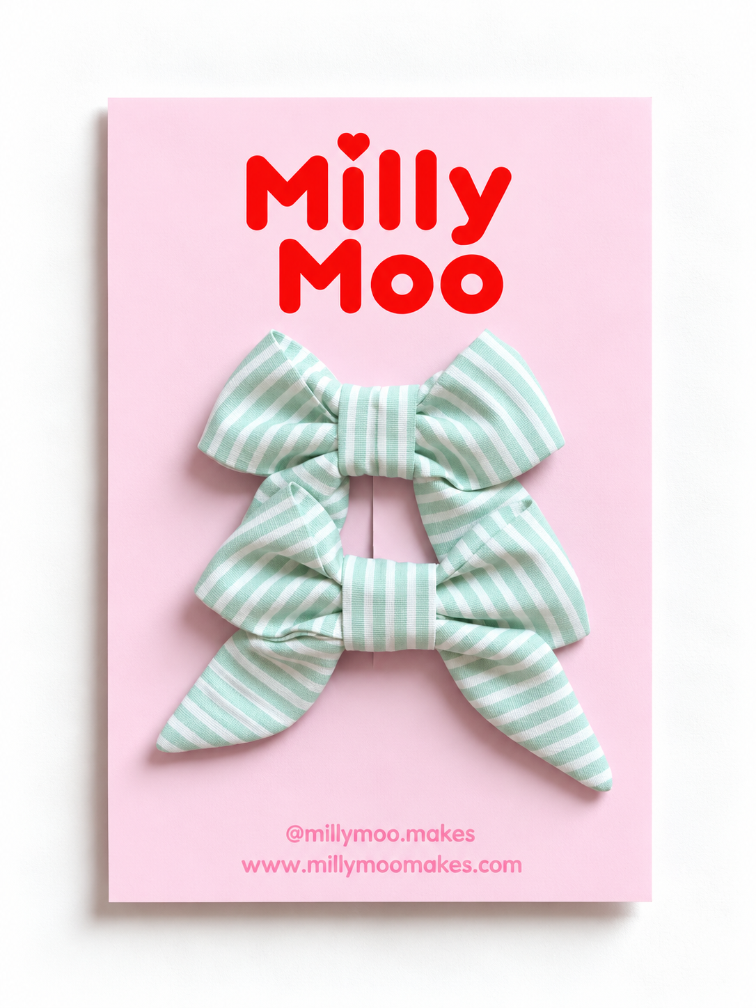 Green Stripes Mini Bow Set
