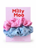 Blue Daisy & Pink Scrunchie Duo