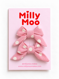 Pink Polka Dot Mini Bow Set