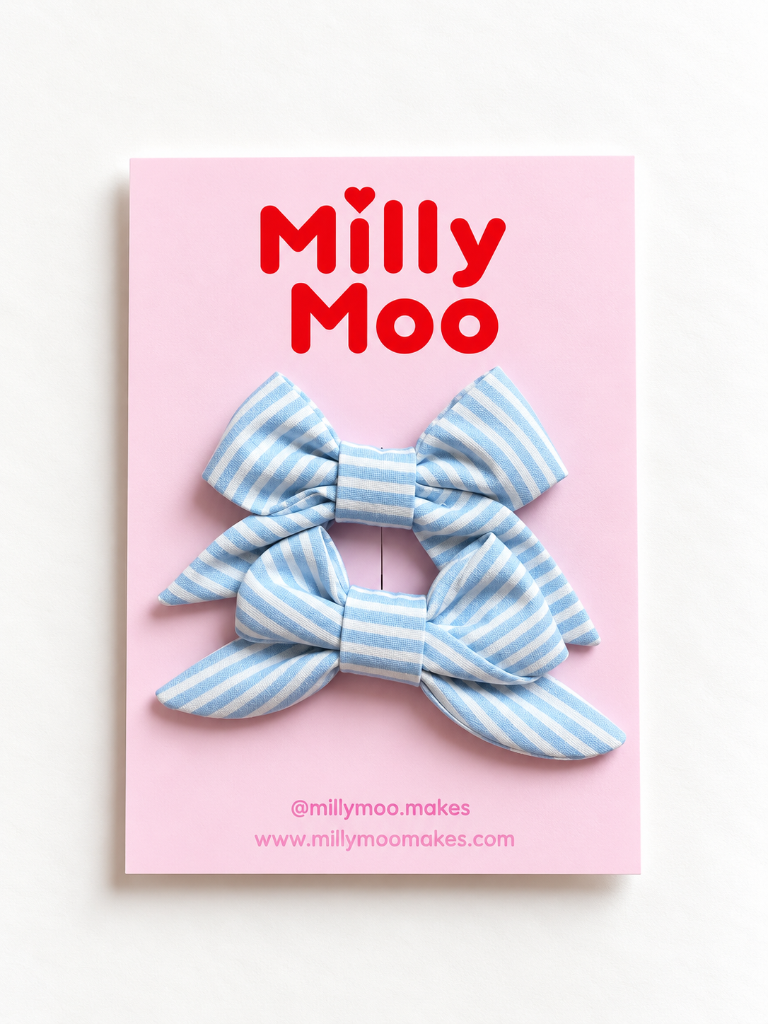 Blue Stripes Mini Bow Set