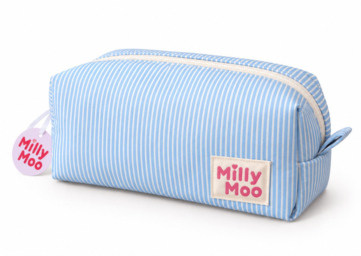 Blue Stripes Mini Beauty Bag