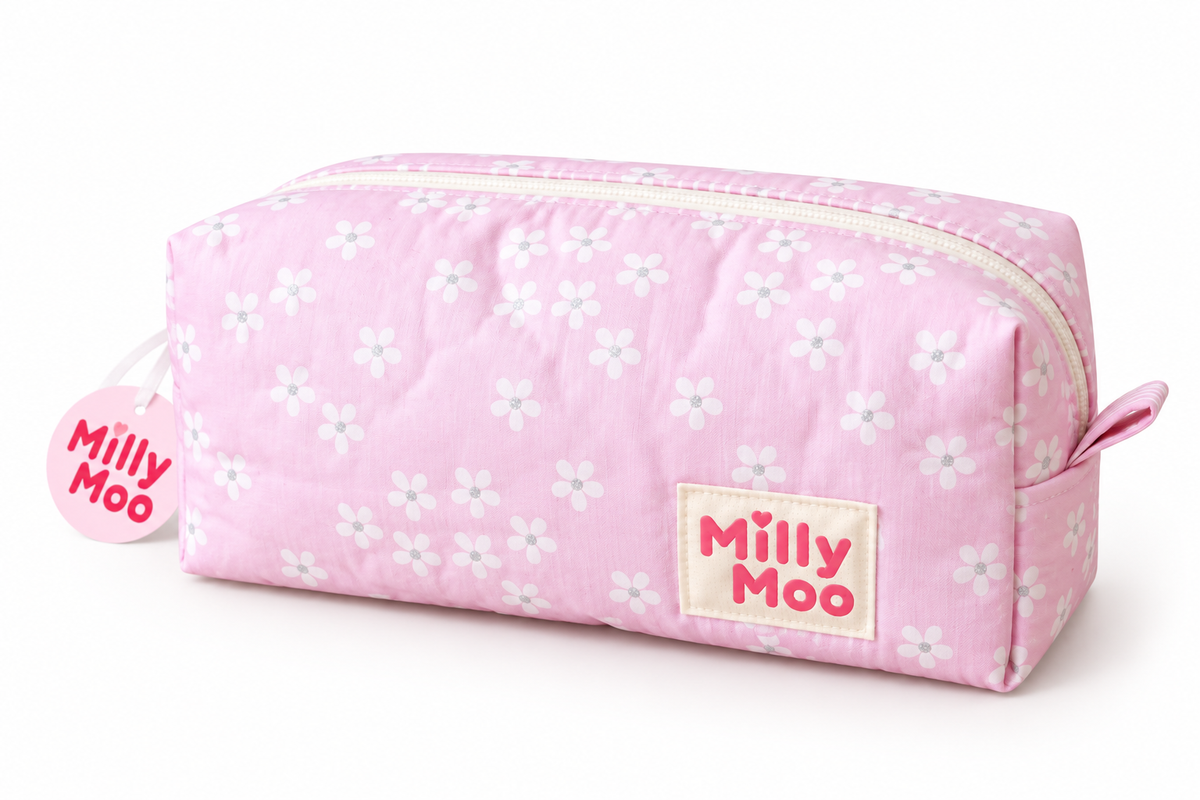 Baby Pink Flowers Mini Beauty Bag