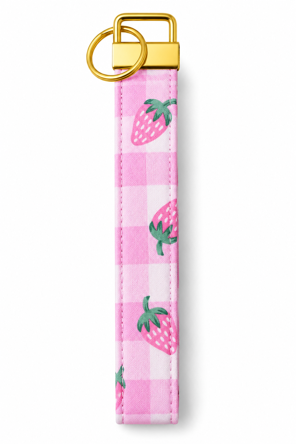 Strawberry Gingham Wristlet